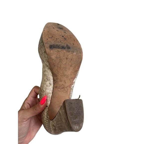 SAM EDELMAN Snake Print Leather Peeptoe Heels SIze 7.5 - Picture 8 of 9